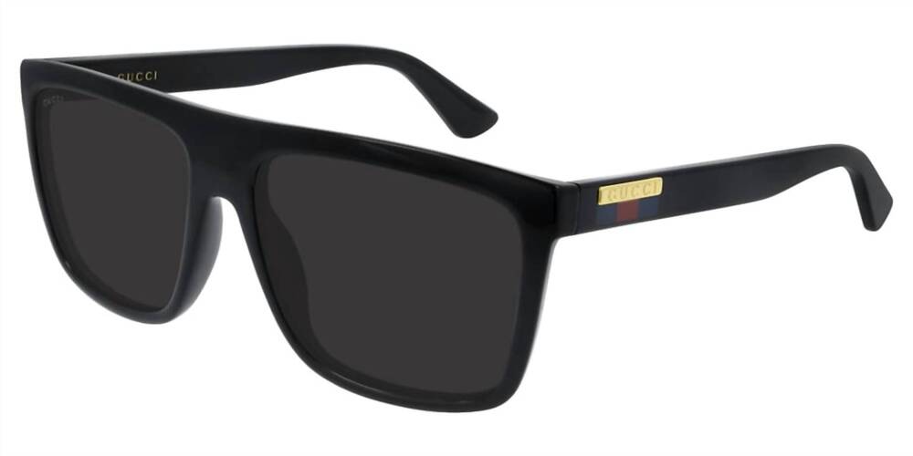 NEW GUCCI men's injection squared sunglasses in black/grey